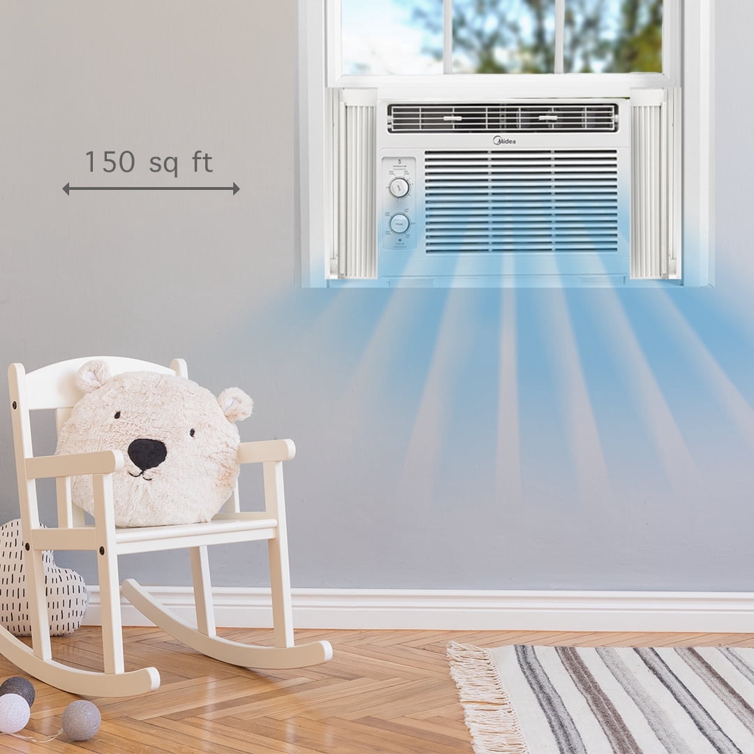 Restored Midea 5,000 BTU 150 Sq ft Mechanical Window Air Conditioner, White, RMW05MWW, (Refurbished)