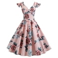 thumbnail image 1 of Robe à Col Haut pour Femmes Sans Manches Col en V Rétro Taille Haute, 1 of 7