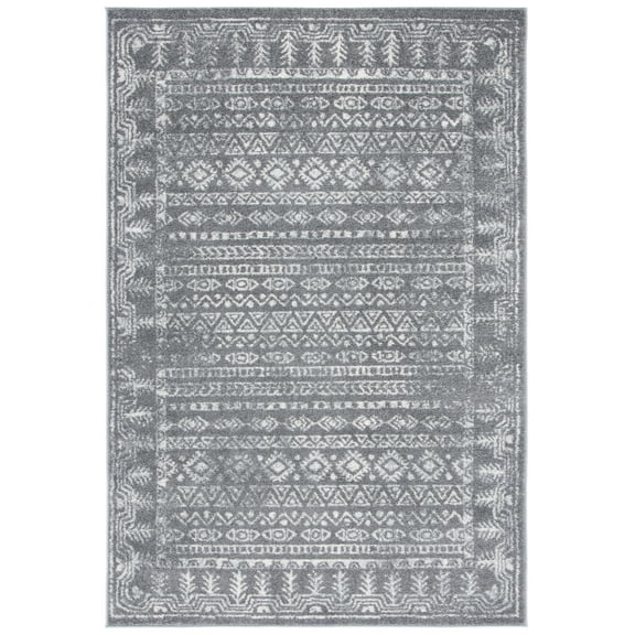 SAFAVIEH Tulum Flint Oriental Area Rug, Dark Grey/Ivory, 4' x 6'
