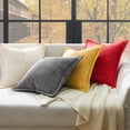 thumbnail image 3 of Topfinel 20" x 20" Wide Side Pillowcase,Corduroy Decorative Textured Pillow Cover, Yellow,Set of 2, 3 of 8