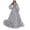 A-Grey715, variant on Women's Sequin Ball Gown Long Puff Sleeve V Neck Tulle Maxi Dress Elegant Formal Evening Prom Wedding Party Dress