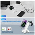 thumbnail image 4 of Wireless Charger Stand, 3 in 1 Wireless Charging Station for iphone,Fast Charger for iPhone 16 15 14 13 12 11 Pro Max/X /XS & for Apple Watch,Charging Dock for AirPods,White, 4 of 10
