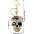 thumbnail image 2 of 1 Uds llavero de calavera de Metal con diamantes de imitación novedad creativa llavero de calavera 3d hermoso, 2 of 5