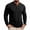 Black, variant on Men Long Sleeve Solid Crew Neck Henley T Shirt Four Button Notch Placket Soft Cotton Blend Curved Hem Regular Fit Daily Layering Casual Base Tee Green M