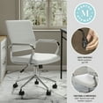 thumbnail image 4 of Martha Stewart Piper Upholstered Office Chair in White/Polished Nickel, 4 of 15