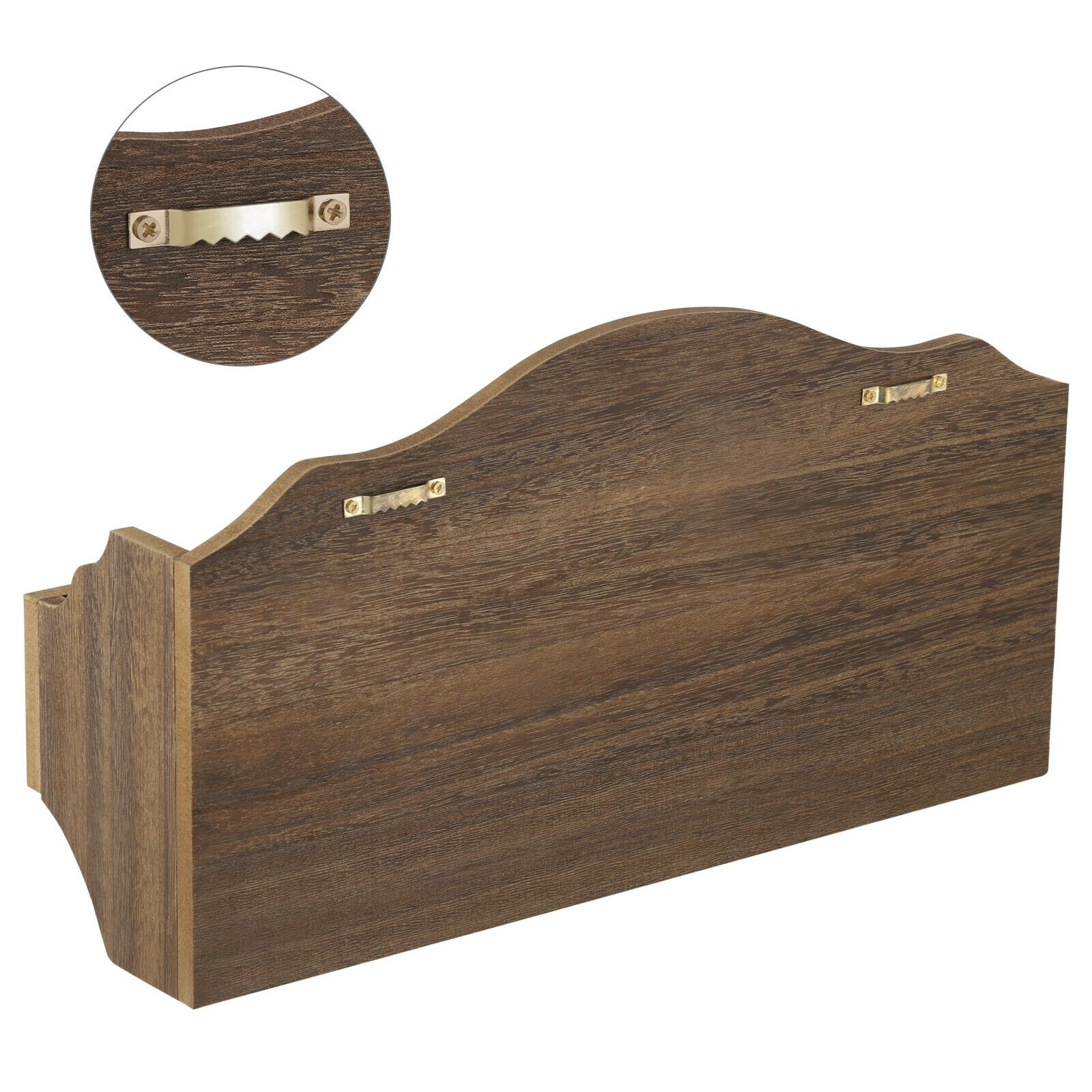 Rustic Wooden Wall Mounted Mail Sorter Wall Hanging Rack with 3 Double Key Hooks