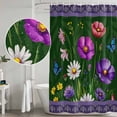 thumbnail image 5 of Spring Flowers Shower Curtain, Waterproof Shower Curtains for Bathroom, Boho Botanical Budding Garden Florals Washable Fabric Bathtub Curtain Set Bath Decor with 12 Hooks 48"x72", 5 of 8