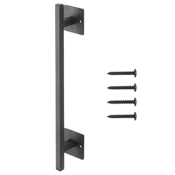 Barn Style Door Handle 12.6 Inch, Extra Heavy Duty Forged Carbon Steel, Antique Black Finish, Outdoor Garden Gate Pull Handle with Mounting Hardware