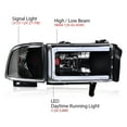 thumbnail image 5 of PIT66 1Pair Headlight LED Light Strip w/o Bulbs Clear Lens Black Housing Clear Refelector Fit for Dodge Ram 1500 1994-2001/Dodge Ram 2500 3500 1994-2002 (Not Fit Sport & Ram Van Model), 5 of 9