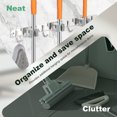 thumbnail image 5 of Jokapy Mop and Broom Holder Hanger Wall Mounted, 3 Position 4 Hooks Tool Organizer, Gray, 1 Pack, 5 of 10