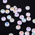 thumbnail image 3 of 200 Unids de Acrílico de Abalorios Grano DIY, collar y de bricolaje - Letras blancas coloridas 3 #, 7 x 4 mm 3 letras coloridas blancas Macarena Granos de acrílico para artesanía, 3 of 8