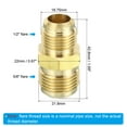 thumbnail image 2 of Uxcell 1/2 SAE Male x 5/8 SAE Male Brass Flare Union Connector, 2 Pcs Gas Adapter Brass Tube Coupler Pipe Fitting, 2 of 6