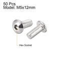 thumbnail image 2 of M5x12mm Machine Screws Hex Socket Round Head Screw 304 Stainless Steel Fasteners Bolts 50 pcs, 2 of 3