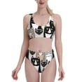 thumbnail image 2 of Picia Colors Cats Women's High Waisted Bikini Scoop Neck Swimsuit Two Pieces Bathing Suit-Large, 2 of 8