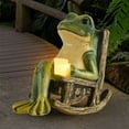 thumbnail image 6 of SLYNSHome Miniature Frog Garden Statue Decorations Fairy Garden Accessories Outdoor Lights Solar Garden Frog Decor Art Housewarming Gift for Patio,Yard,Lawn, 6 of 9