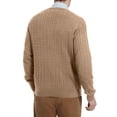 thumbnail image 2 of Kallspin Men’s Wool Blend Crew Neck Cable-Knit Pullover Sweaters(Coffee, X-Large,Tall), 2 of 8