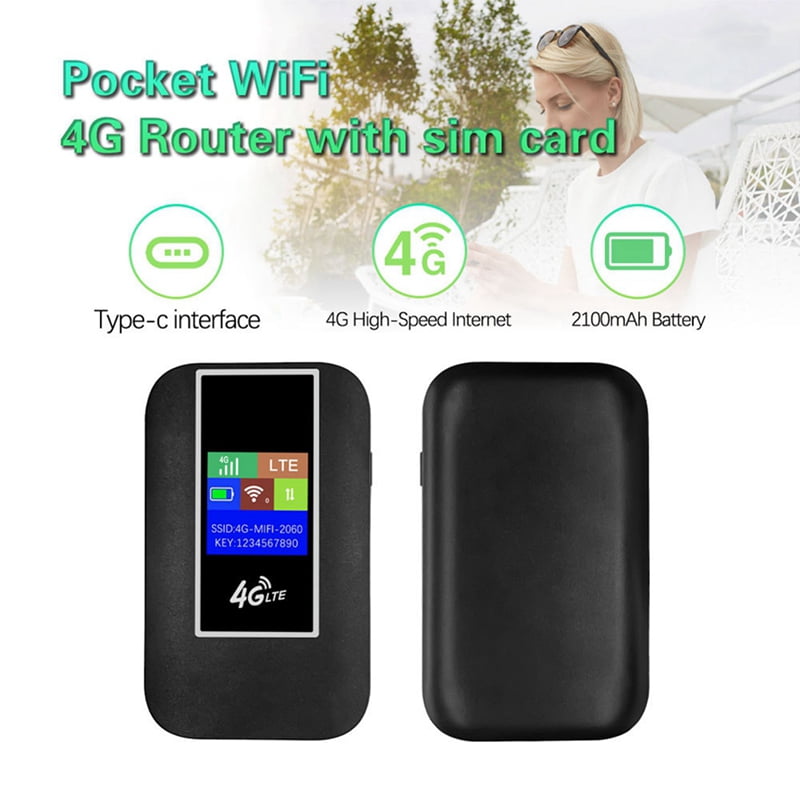 2X 4G LTE Mobile WiFi Router with SIM Card Slot 150Mbps Pocket Hotspot Portable WiFi Router for Home  RV Camping E