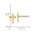 thumbnail image 2 of 925 Sterling Silver Gold-tone Polished Religious Faith Cross Post Earrings 9.15x6.6mm Wide Stud Earring for Women, 2 of 2