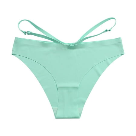 

YYDGH Seamless Underwear for Women Bikini Panties High Cut V-waist Lace Underwear Women Cute Bikinis Mint Green M