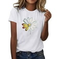 thumbnail image 2 of Women's T Shirts Clothes $5.00 Flower Black Fashionable Printed Short Sleeved T-shirt Top, 2 of 5