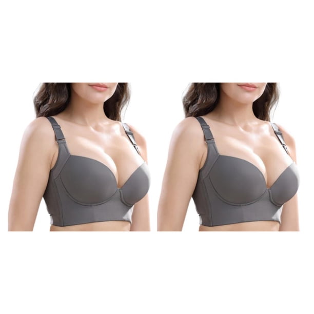 Sujetador Qarigey copa profunda alambre sin costuras antiflacidez Shapewear cuello en V cierre espalda Sexy Type21 NO21