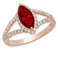 thumbnail image 7 of Halo Engagement Ring for Women - 1.2ct Natural Garnet in 14K Rose Gold Promise Ring, 7 of 7