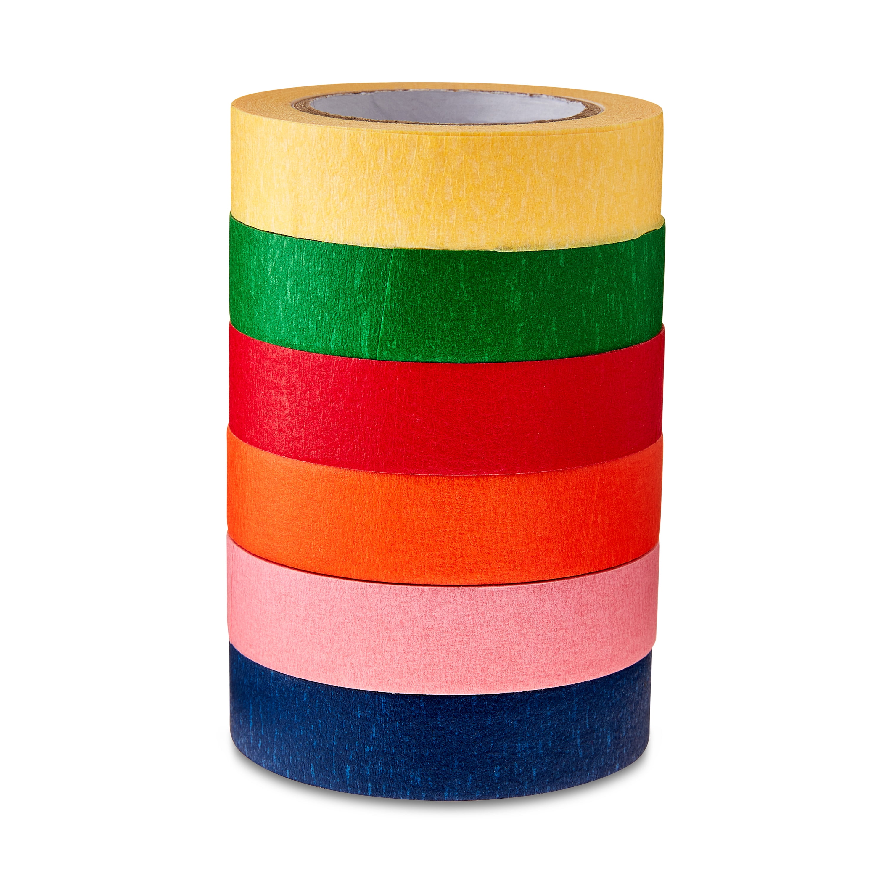Pen+Gear Masking Tape, 0.59 in x 15 Yds, Multicolor, 6 Rolls