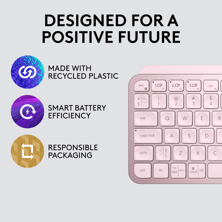 logi MK Keys Mini ピンク LOGITECH MX KEYS MINI WIRELESS KEYBOARD - ROSE