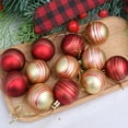 thumbnail image 5 of PONPRNGY 12Pcs Christmas Balls Ornaments Set Shatterproof Red & Gold Christmas Balls Hanging Ornaments Xmas Tree Pendants Ball for Xmas Tree Home Party Indoor Outdoor Decoration, 5 of 6