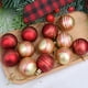 thumbnail image 5 of Pack de 12 bolas de adornos para árbol de Navidad | Decoración navideña de plástico multicolor • Colgante colgante de 1,6" • Esferas clásicas resistentes a rotura rojas y blancas para decoración, 5 of 6