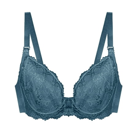 Sinzelimin Women s Lace Push Up Full Coverage Bra Seamless No Underwire Bralettes Adjustable Strap Everyday Underwear
