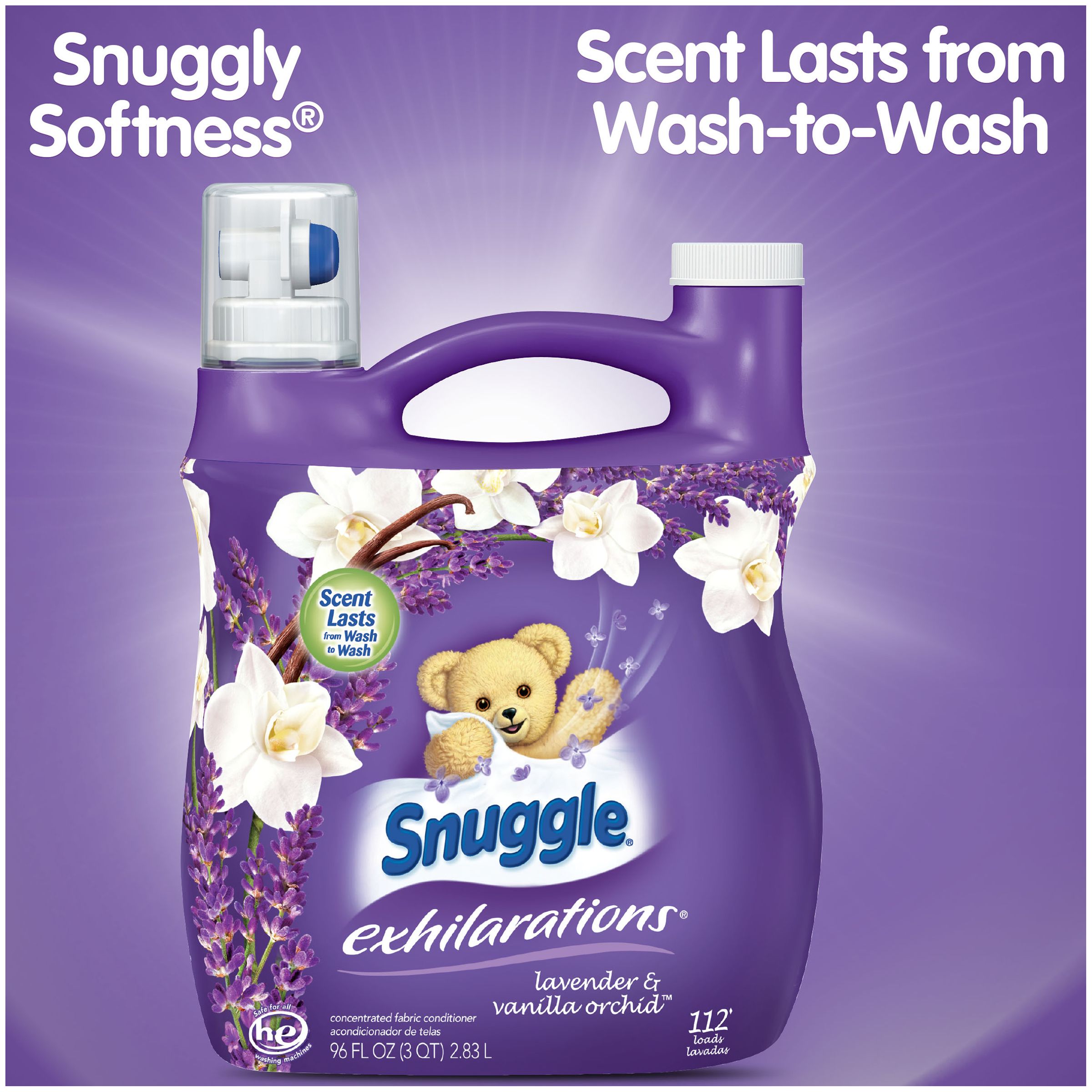 Snuggle Liquid Fabric Softener, Lavender & Vanilla Orchid, 96 Ounce, 112 Loads - image 4 of 5