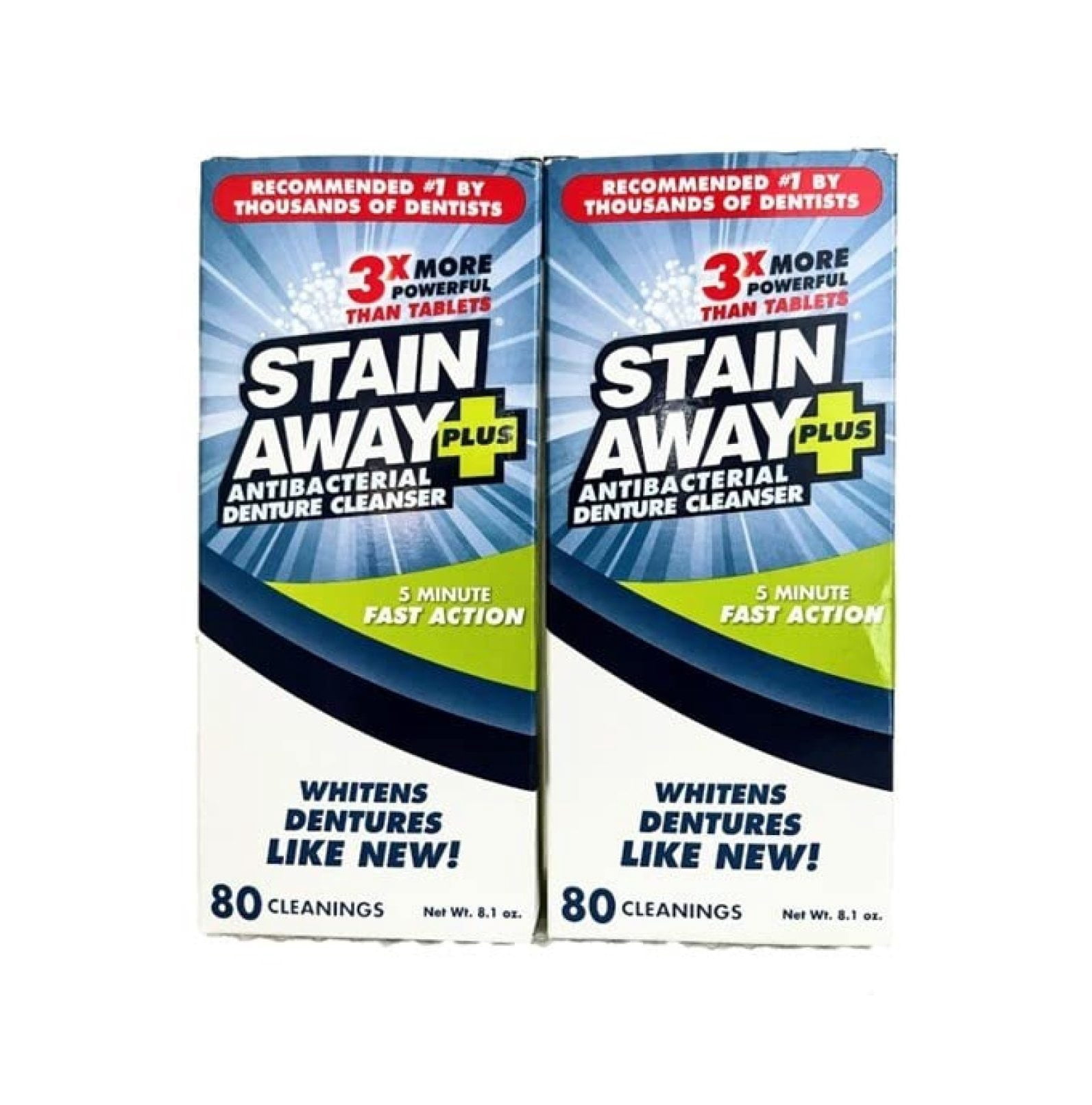 稀有 様LaViness Clay Starch Wash 130g16個 Stain Away Plus Denture Cleanser 5-Minute Fast Action 8.1oz. (Pack