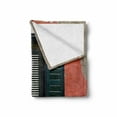 thumbnail image 2 of Country Soft Flannel Fleece Blanket, Old Italian Stone House with Medieval Style Shutters Image of Colorful Flowers, Cozy Plush for Indoor and Outdoor Use, 50" x 70", Green Grey Red, by Ambesonne, 2 of 6