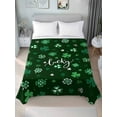 thumbnail image 2 of Twin Size Flat Sheet Only, Lucky Ireland, Soft Brushed Microfiber Bed Sheets, St. Patrick's Day Spring Shamrock Green Hotel Quality Breathable Bedding Top Sheet, Easy Care, 66"x96", 2 of 9