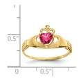 thumbnail image 3 of 14K Yellow Gold Ring Band Themed (07) July Cubic Zirconia CZ Red, Size 6, 3 of 5