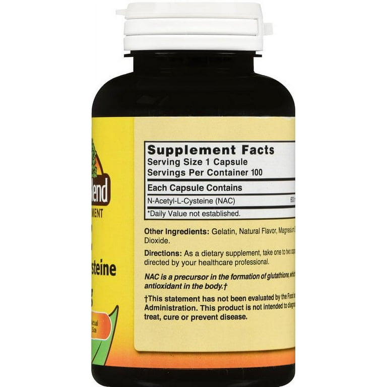 2 Pack Nature's Blend NAC (N-Acetyl-L-Cysteine) 600 mg Capsules 100 ct