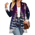 thumbnail image 6 of Women's Fall and Winter Fashion Casual Print Long Sleeve Mid-Length Cardigan Jacket, Christmas Theme for Holiday Season,Dark Purple,3XL, 6 of 6