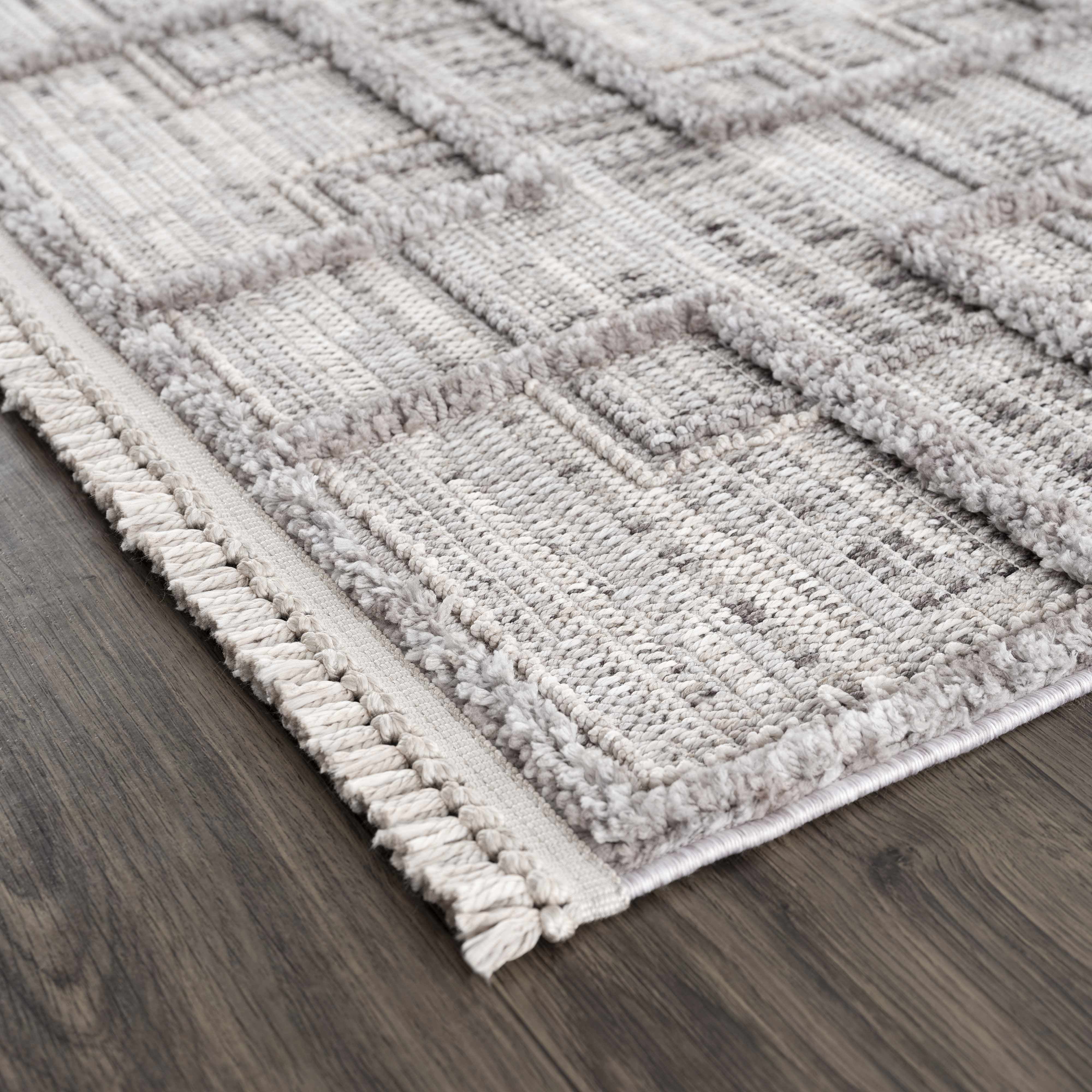 BoutiqueRugs Knocklyon Farmhouse Area Rug - Charcoal, Cream, Peach - 9'2" x 12'