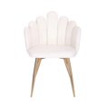 thumbnail image 3 of Cloe Dining Chair In White Linen And Gold Metal Legs, 3 of 4