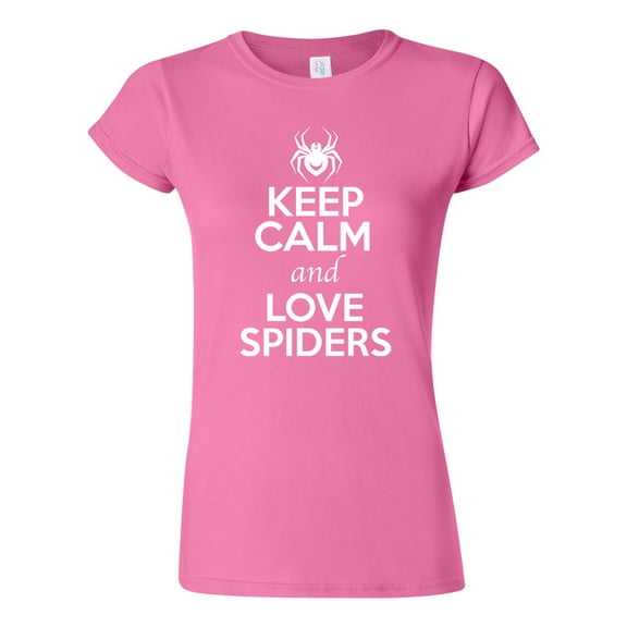 Junior Keep Calm And Love Spiders Web Insects Lover T-Shirt Tee