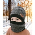 thumbnail image 4 of Sinhoon Kids Winter Hat and Scarf Set, 2Pcs Warm Knit Beanie Cap and Scarf for 3-14 Years Old (Grey), 4 of 11