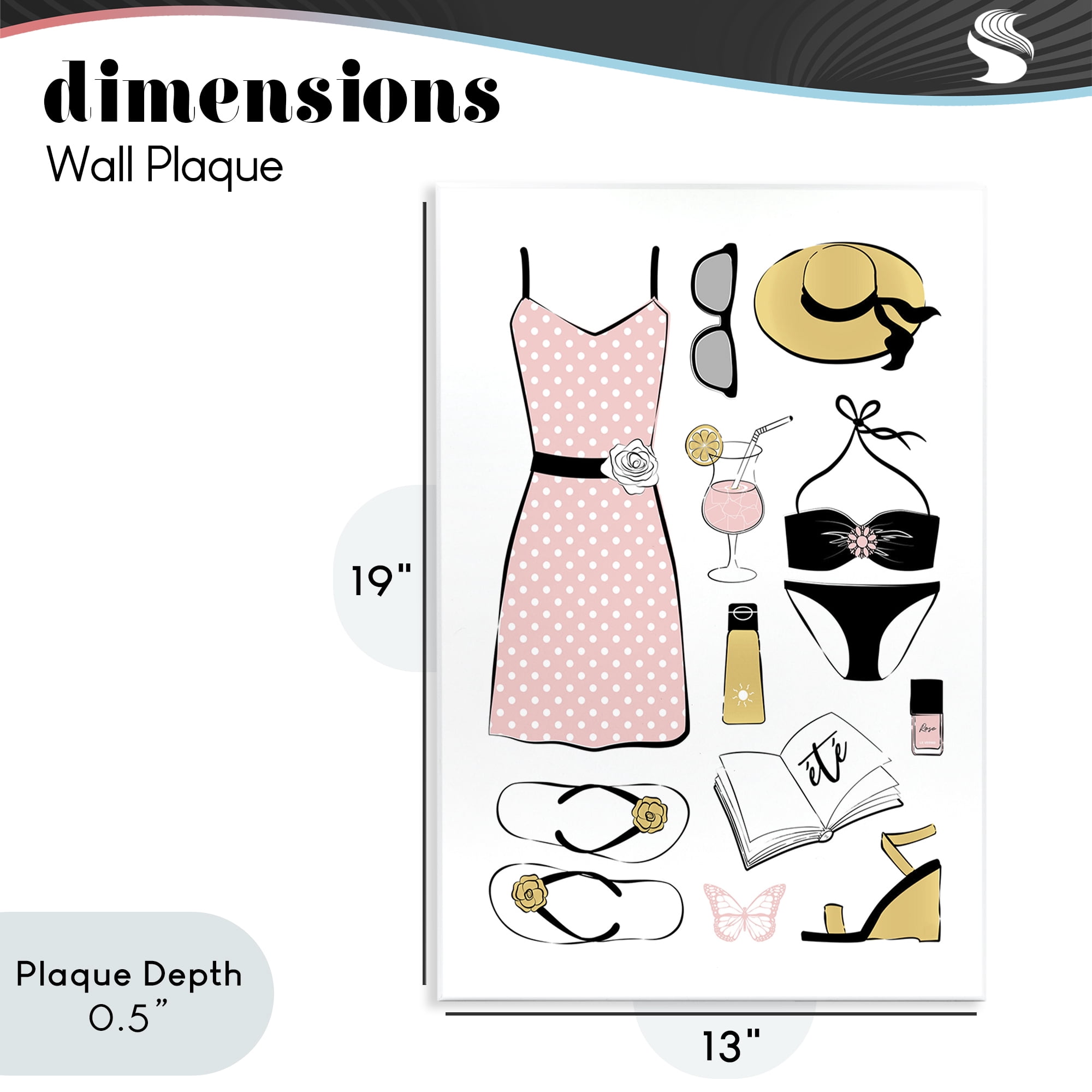 Stupell Industries Summer Vibes Necessities Wall Plaque Art, design by Martina Pavlova