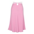 thumbnail image 6 of IROINNID Women's Casual Fashion Zipper Skirt Sexy Lace Navel Temperamental Commute Skirt Below The Knee Elastic Waist tail Solid Color Skirt, 6 of 6