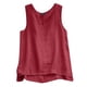thumbnail image 1 of Camiseta sin mangas con cuello cuadrado, plisada y botones, para mujer, veraniega y fluida, 1 of 4