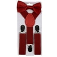 thumbnail image 2 of Cheers.US 2Pcs/Set Solid Color Kids Boy Girls Clip-on Y-Shape Elastic Suspenders Bowtie,Elastic Belt, Metal Clips,Easy to Use, Durable Pre-tied Bow, 2 of 12