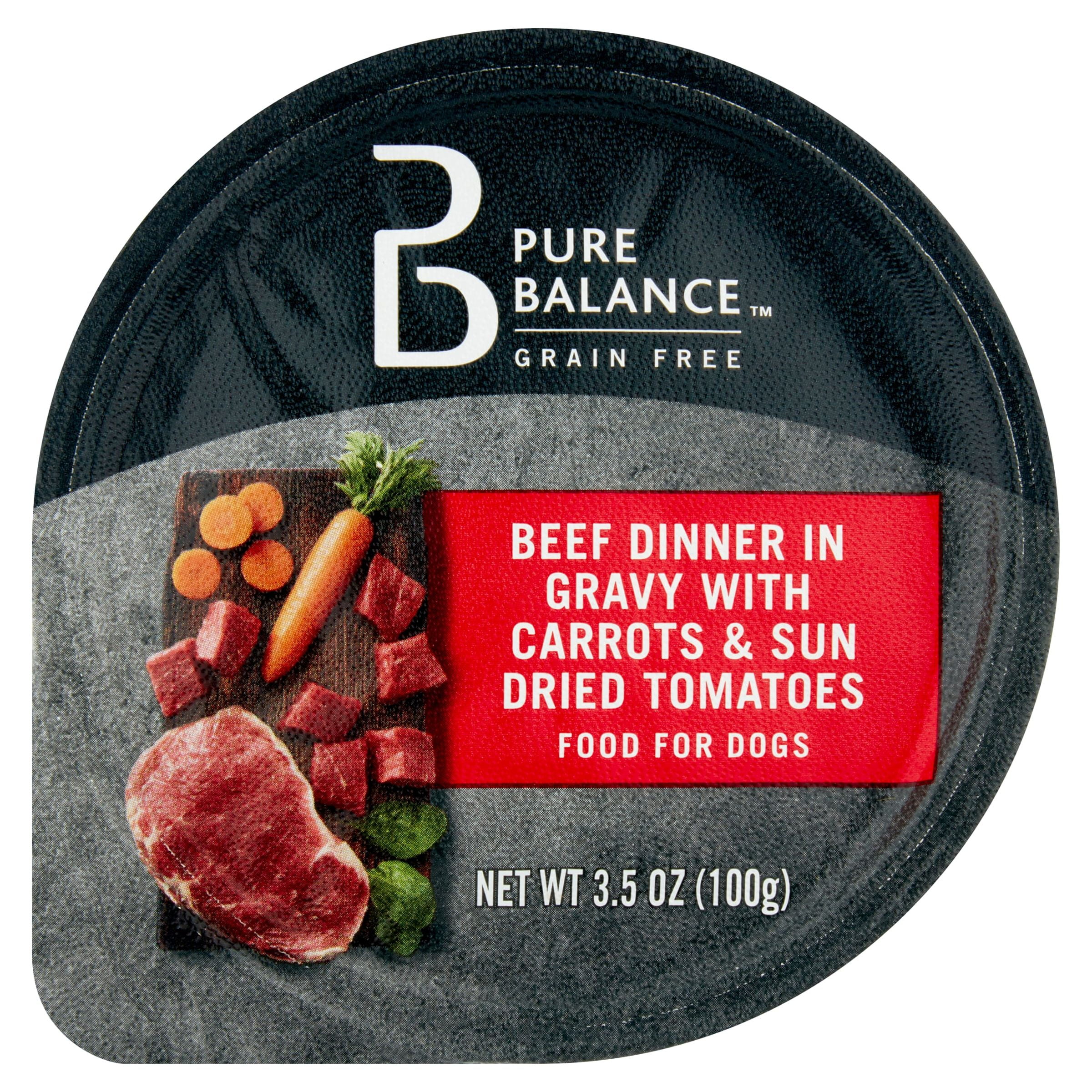 (12 pack) Pure Balance Beef Dinner in Gravy with Carrots & Sun Dried Tomatoes, 3.5 oz
