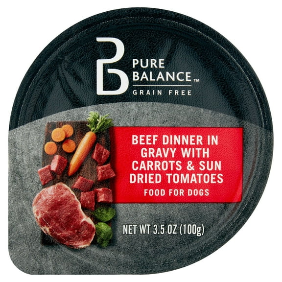 Pure Balance Beef Dinner in Gravy with Carrots & Sun Dried Tomatoes, 3.5 oz