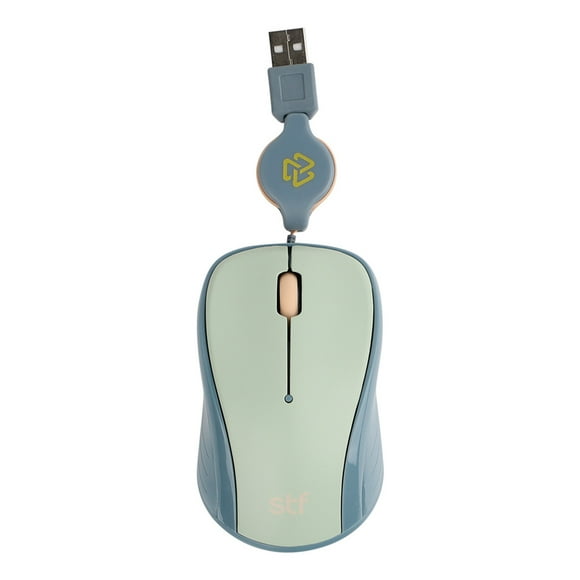 MOUSE VIVA ALÁMBRICO RETRÁCTIL COLOR MENTA-GRIS