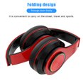 thumbnail image 6 of Leyeet Foldable Over-Ear Bluetooth Singular Wireless Headphones with Mic, Red, 6 of 12
